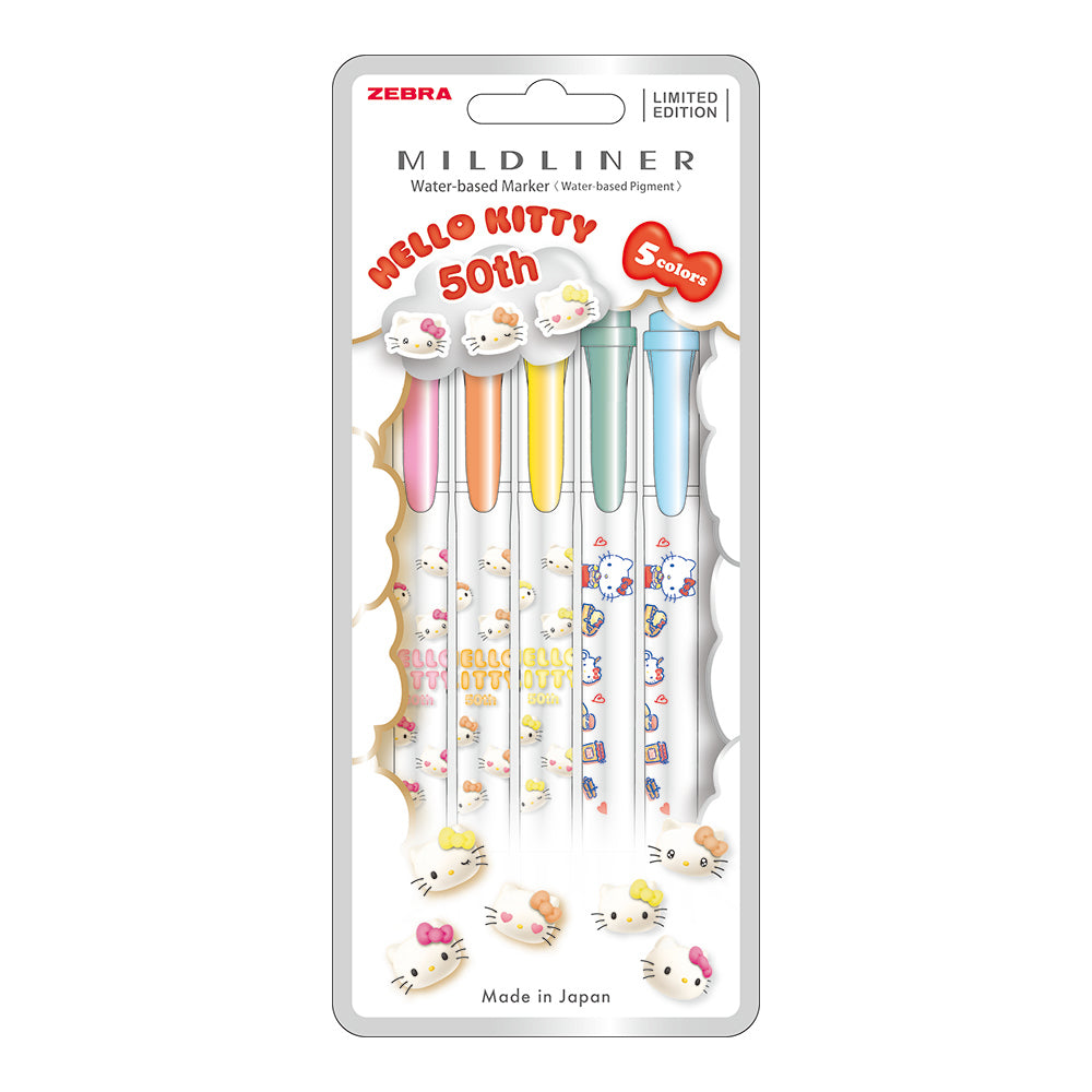 ZEBRA Mildliner Highlighter Limited Edition Hello Kitty 5 Colour Set