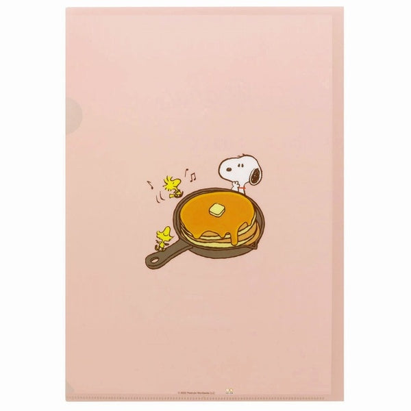 SUN-STAR Clear File FL 213 A4 Peanuts Snoopy Snack Time Pudding