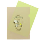 SUN-STAR Clear File FL 213 A4 Peanuts Snoopy Snack Time Coffee