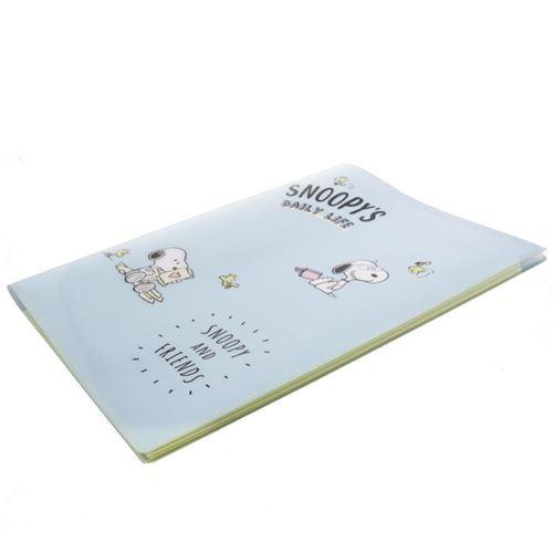 SUN-STAR Clear File FL 213 A4 Peanuts Snoopy Blue