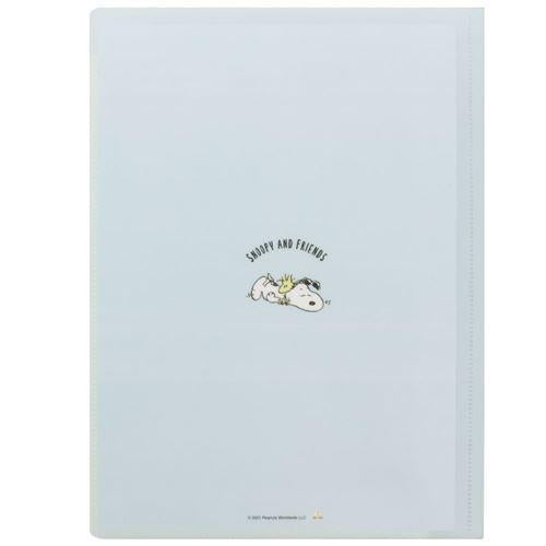 SUN-STAR Clear File FL 213 A4 Peanuts Snoopy Blue