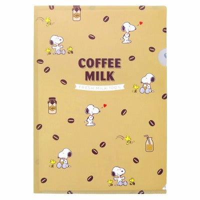 SUN-STAR Clear File FL 213 A4 Peanuts Coffee Milk