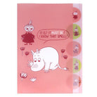 SUN-STAR Clear File FL 213 A4 5-Pockets Moomin Pink