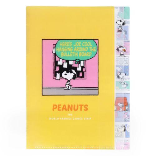 SUN-STAR Clear File FL 210 A4 5-Pockets Peanuts Comical Scene Yellow