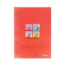 SUN-STAR Clear File FL 210 A4 5-Pockets Peanuts Comical Scene Red