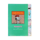SUN-STAR Clear File FL 210 A4 5-Pockets Peanuts Comical Scene Green