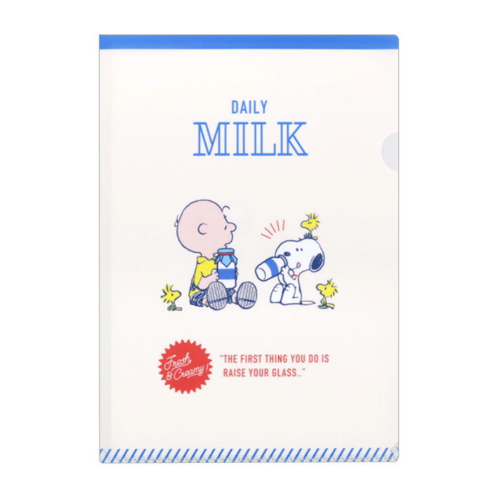 SUN-STAR Clear File FL 213 A4 Peanuts Milk