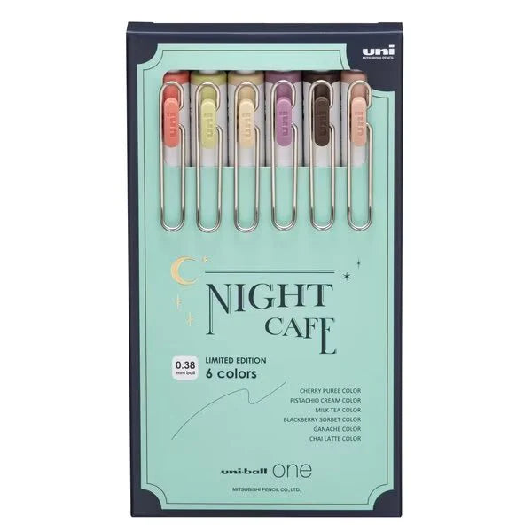 UNI-BALL One 0.5mm Night Cafe 6 Colour Set