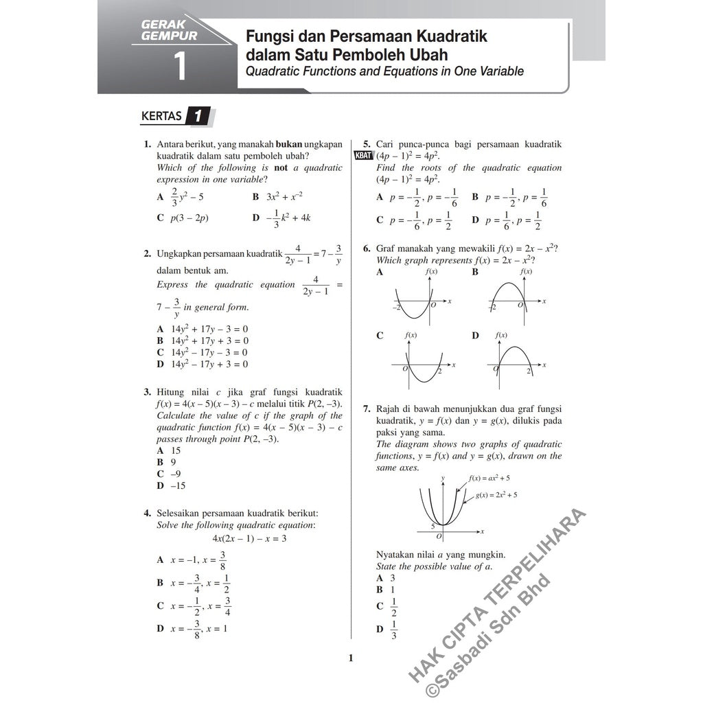 Gerak Gempur SPM Matematik (Bilingual) Tingkatan 4
