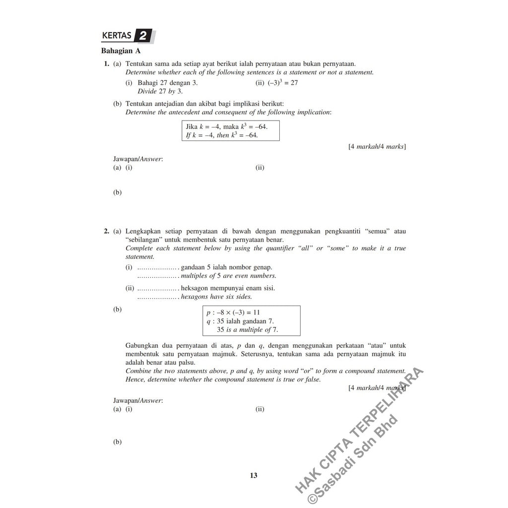 Gerak Gempur SPM Matematik (Bilingual) Tingkatan 4