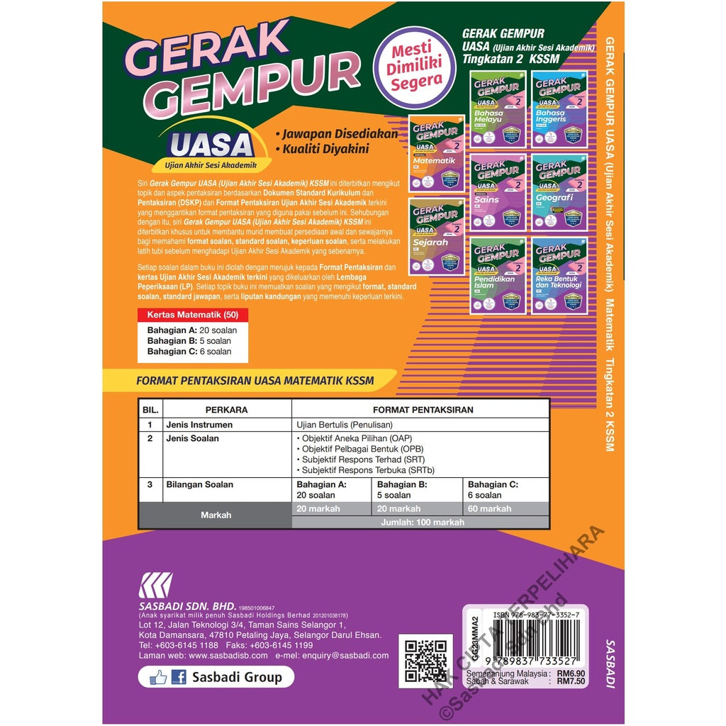 Gerak Gempur UASA KSSM Matematik (Bilingual) Tingkatan 2