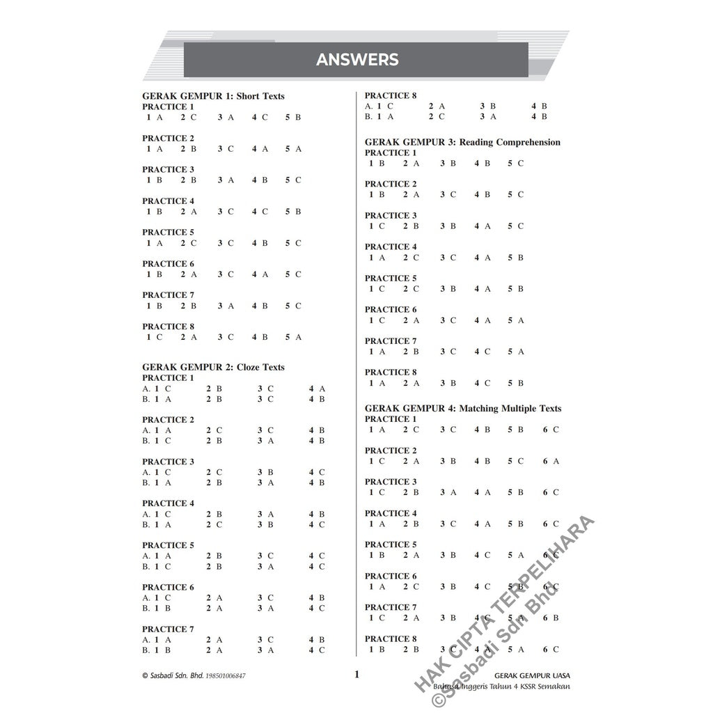 Gerak Gempur UASA KSSR English Year 4