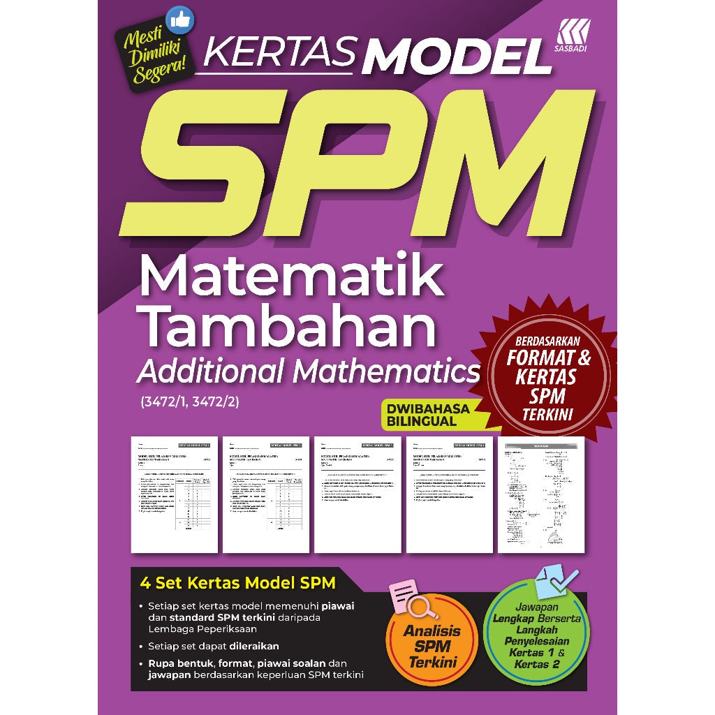 Kertas Model SPM Matematik Tambahan (Bilingual) (Edisi 2023)