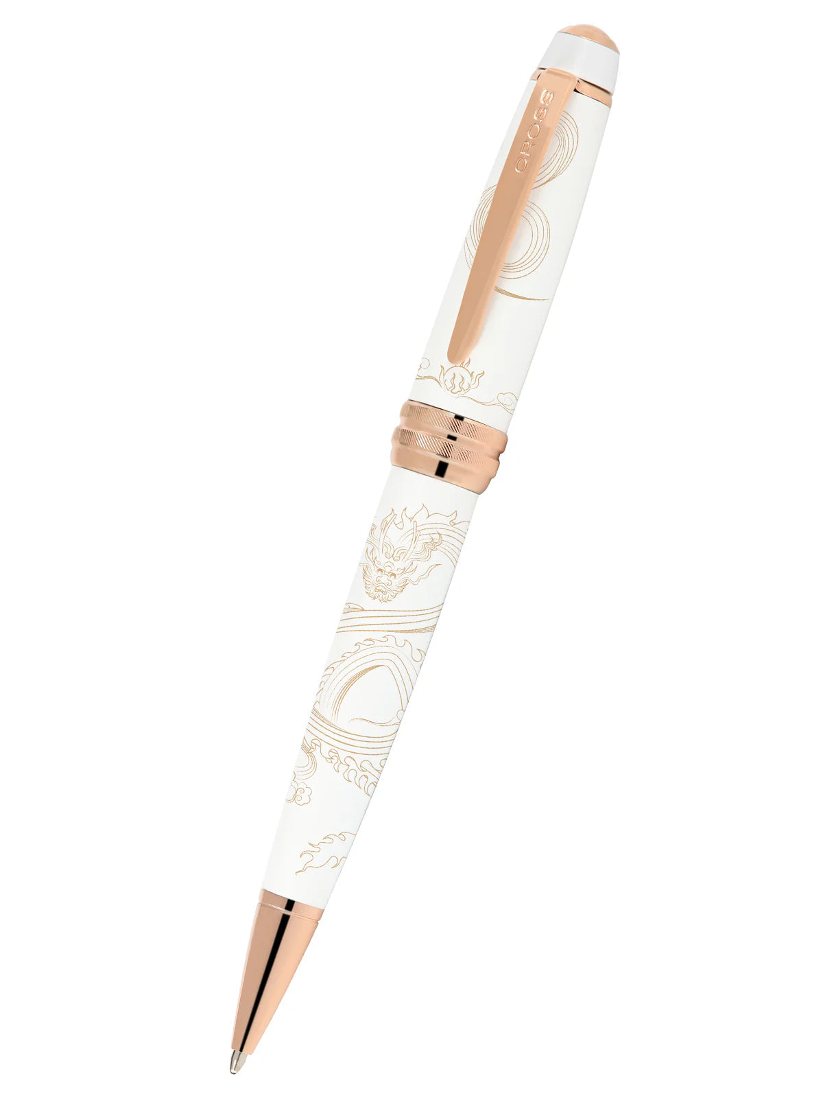 CROSS Bailey Year Of The Dragon Pearlescent White Lacquer with Rose Gold Appointments Ball Pen