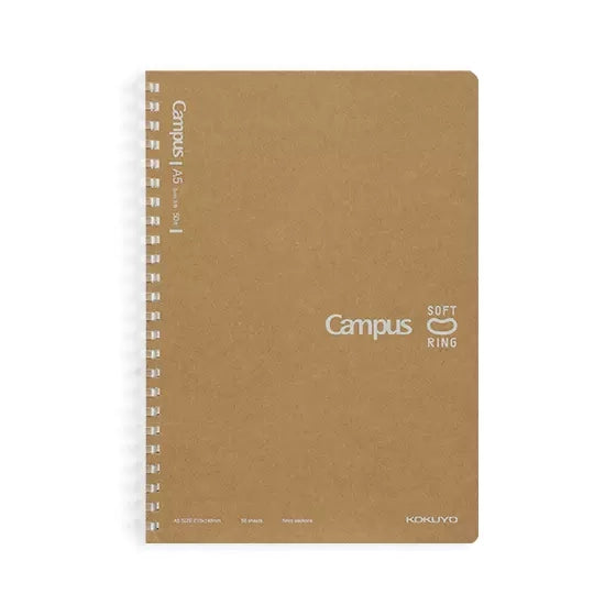 KOKUYO Campus Soft Ring Kraft Cover A5 5mm Grid 80s
