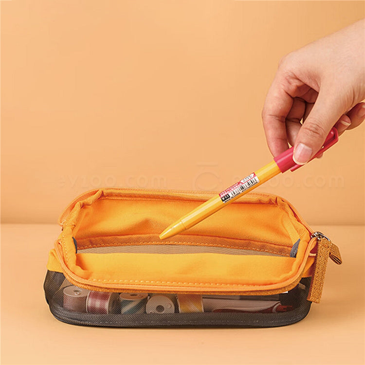 KOKUYO Half Mesh Pen Case WSG-PC272 Yellow