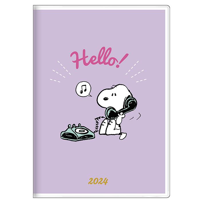 SUN-STAR 2024 Schedule Book A6 Monthly Peanuts Snoopy Purple