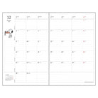 SUN-STAR 2024 Schedule Book A5 Slim with Cover Monthly Peanut Snoopy Beige