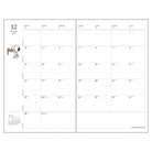 SUN-STAR 2024 Schedule Book A5 Slim with Cover Monthly Peanuts Snoopy Navy