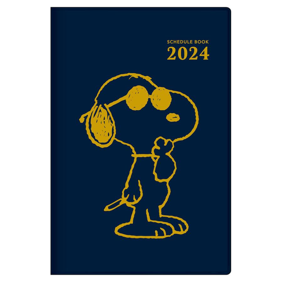 SUN-STAR 2024 Schedule Book A5 Slim Weekly Vertical Peanuts Snoopy Navy
