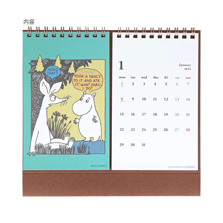 SUN-STAR 2024 Desk Calendar Postcard Moomin