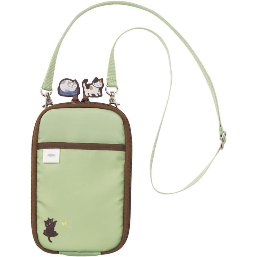 LIHIT LAB Cat's Daily Routine Shoulder Pouch 180x110x13mm Green