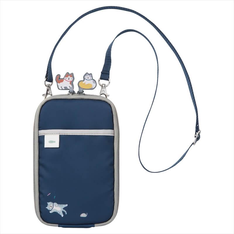 LIHIT LAB Cat's Daily Routine Shoulder Pouch 180x110x13mm Blue