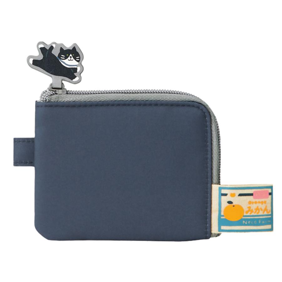 LIHIT LAB Cat's Daily Routine Flat Card Pouch Blue