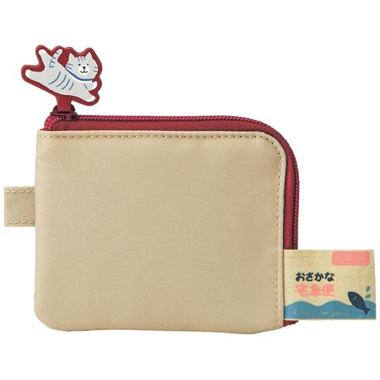 LIHIT LAB Cat's Daily Routine Flat Card Pouch Beige