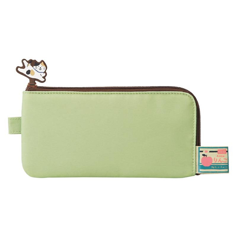 LIHIT LAB Cat's Daily Routine Flat Pen Pouch Green