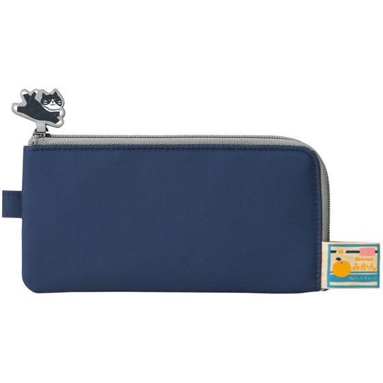 LIHIT LAB Cat's Daily Routine Flat Pen Pouch Blue
