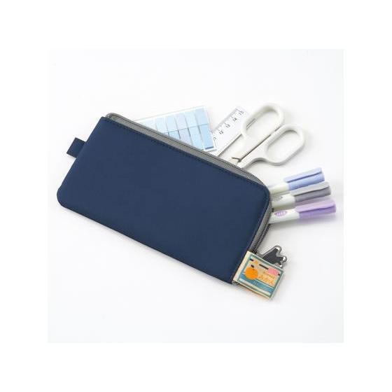 LIHIT LAB Cat's Daily Routine Flat Pen Pouch Blue