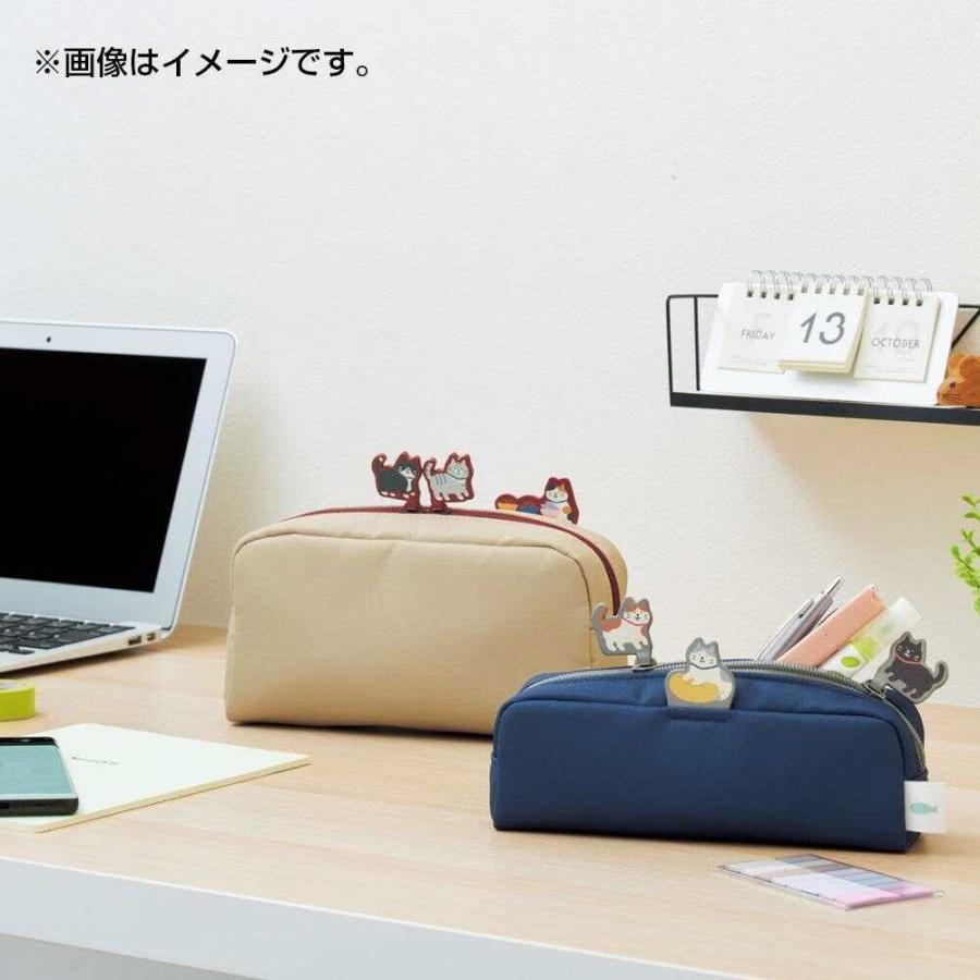 LIHIT LAB Cat's Daily Routine Box Pen Pouch Large Blue