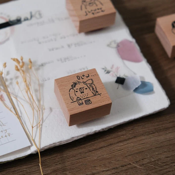 EILEENTAI.85 Rubber Stamp Beary Ordinary Days:Blow Hair
