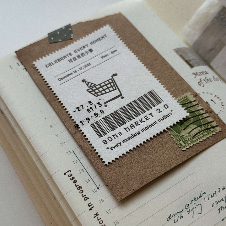 SOM STUDIO SOMe Market 2.0 Letterpress Decorative Postage Stamp Sheet