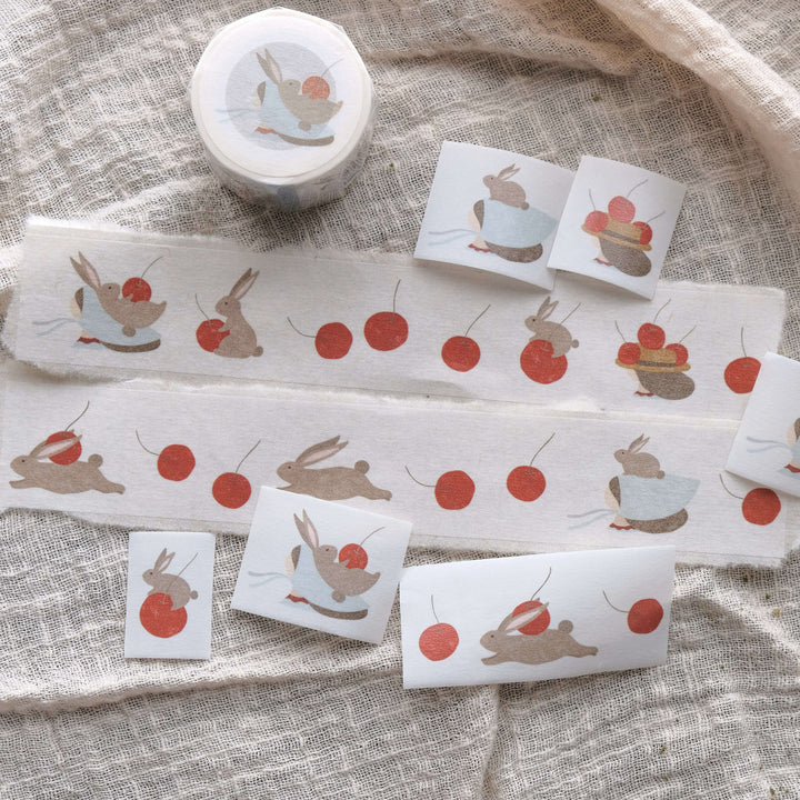 BIGHANDS Washi Tape Collection Rabbit & I:Pick Some Cherries