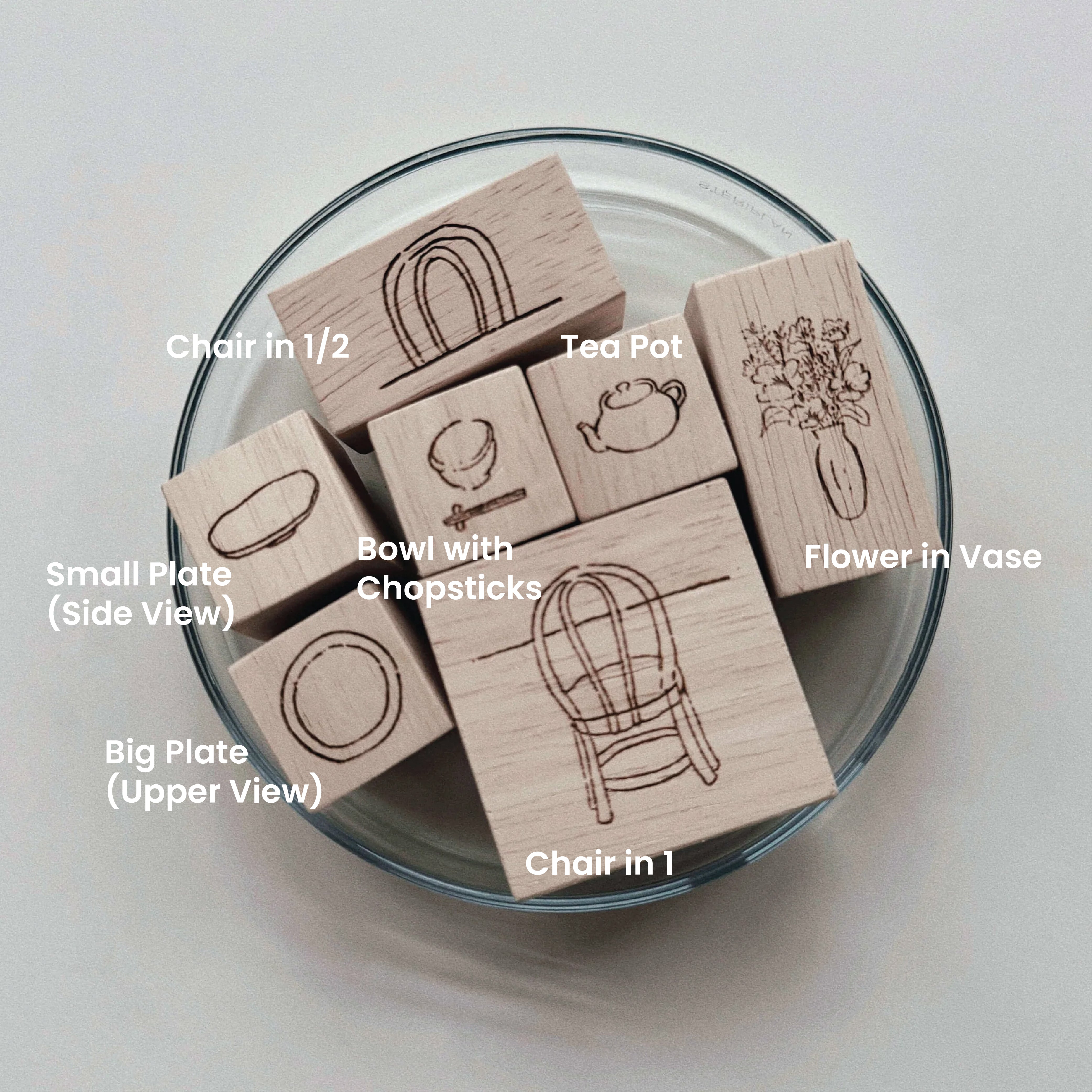 SOM Studio x wenyea Rubber Stamp: Everyday Tools 2.0-Big Plate (Upper View)