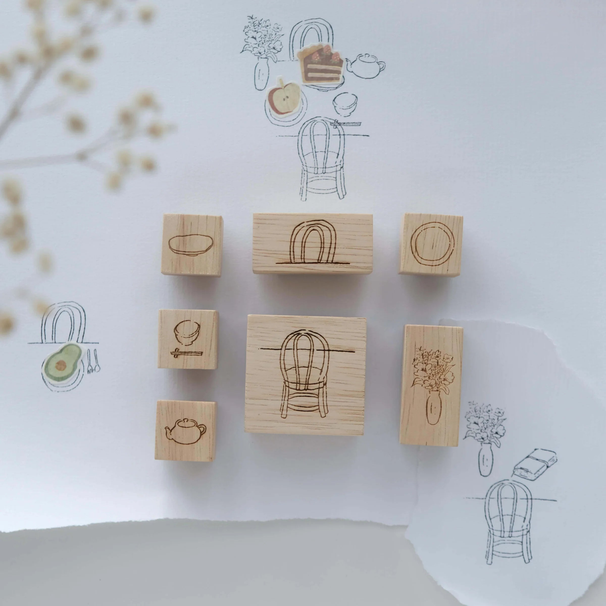 SOM Studio x wenyea Rubber Stamp: Everyday Tools 2.0-Small Plate (Side View)