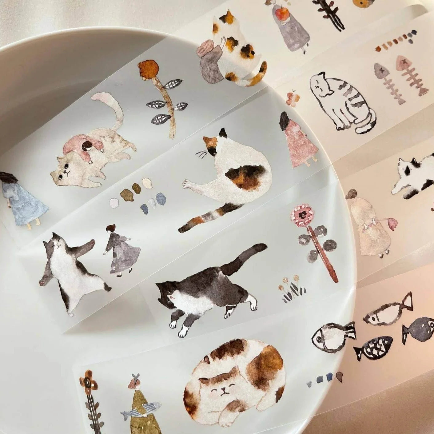 PION PET Tape Sample Roll 100cm: Cat Girl