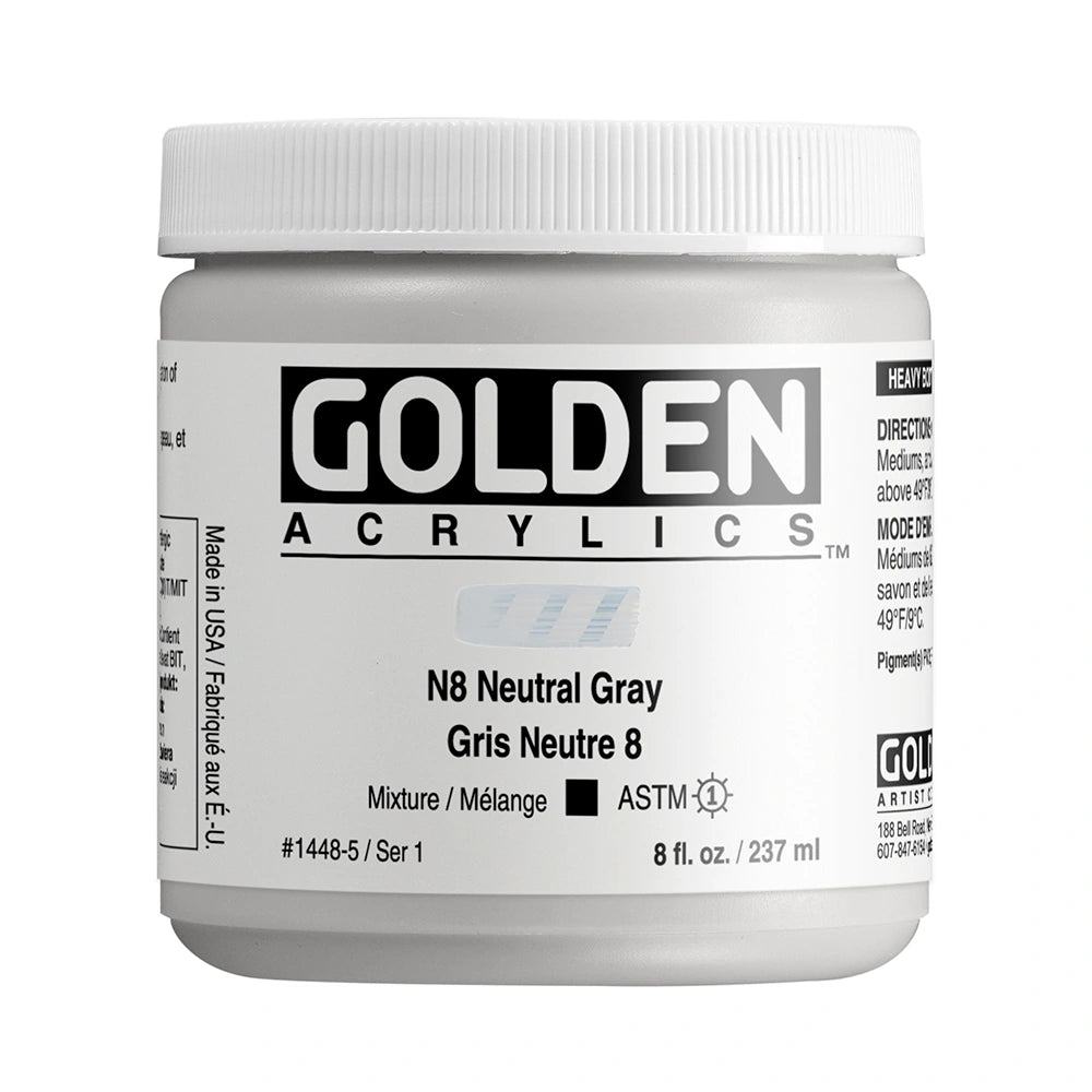 GOLDEN Heavy Body Acrylics 235ml Neutral Gray N8