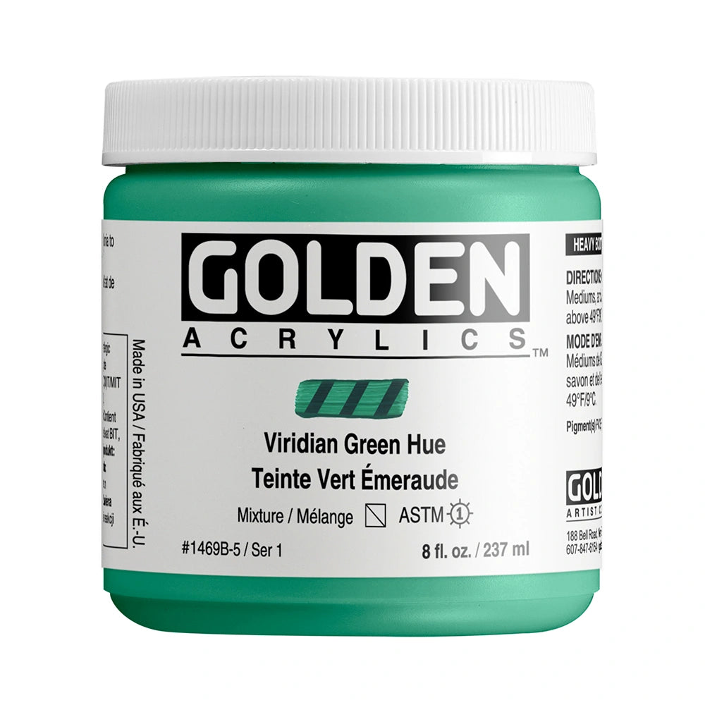 GOLDEN Heavy Body Acrylics 235ml Viridian Green Hue