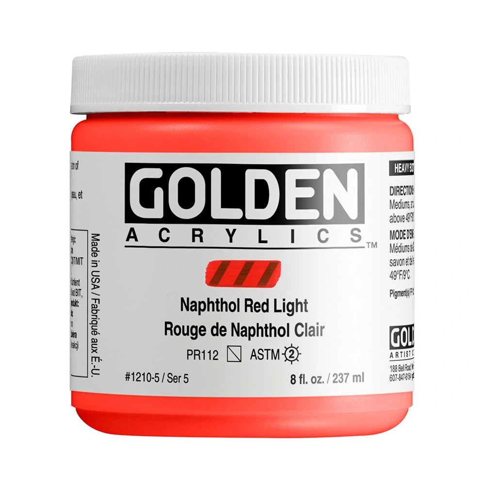 GOLDEN Heavy Body Acrylics 235ml Naphthol Red Light