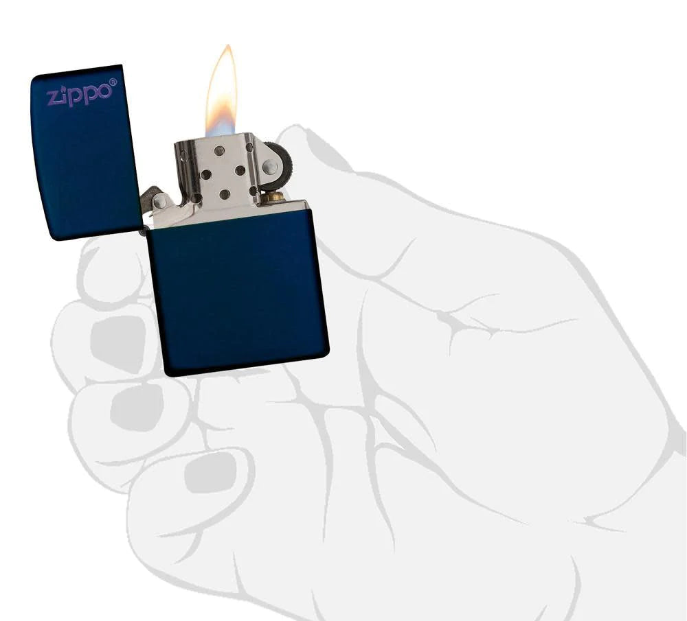 ZIPPO Lighter Blue Matte with Zippo Logo