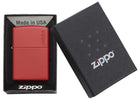 ZIPPO Lighter Red Matte with Zippo Logo