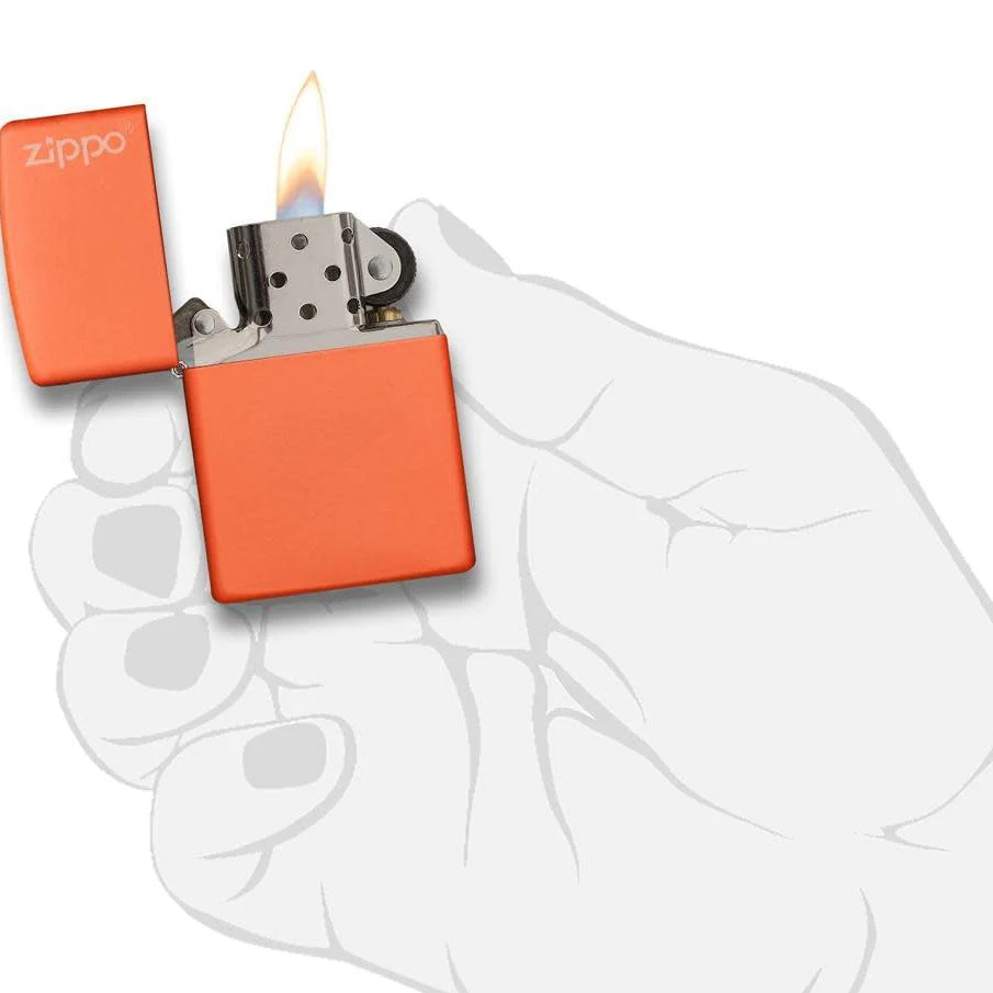 ZIPPO Lighter Orange Matte with Zippo Logo