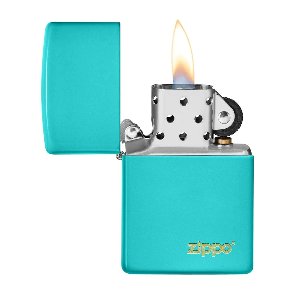 ZIPPO Lighter Flat Turquoise with Zippo Logo