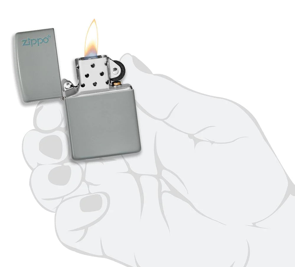 ZIPPO Lighter Flat Grey with Zippo Logo
