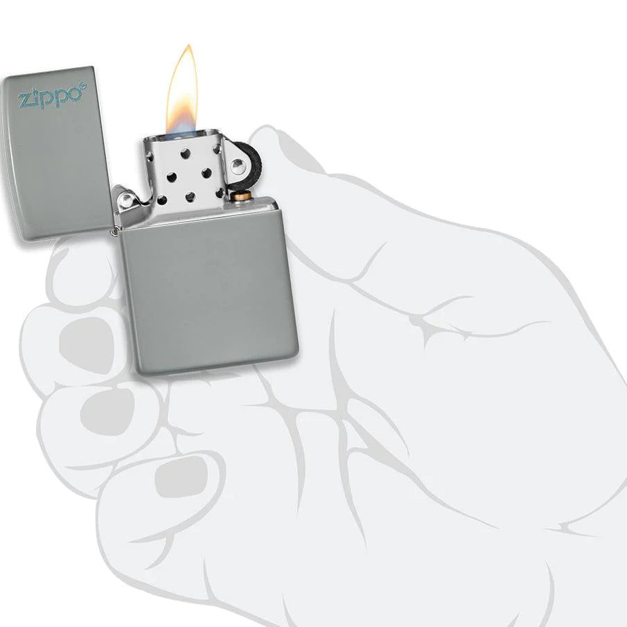 ZIPPO Lighter Flat Grey with Zippo Logo