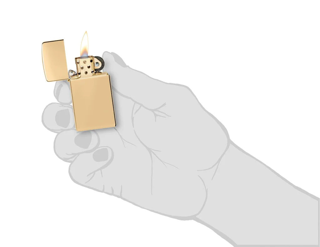 ZIPPO Lighter Slim High Polish Brass