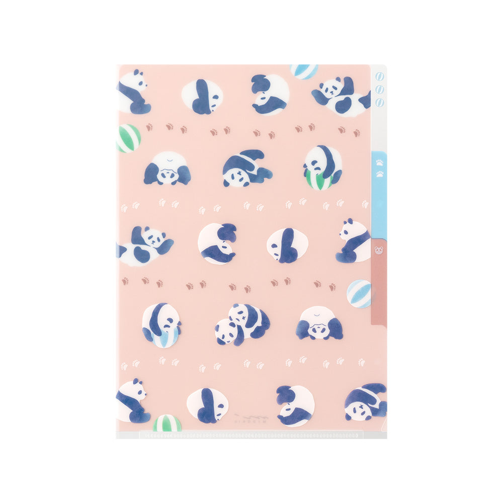 MIDORI 3-Pockets Clear Folder A5 Panda